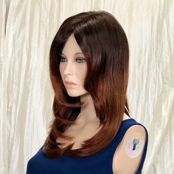 NWT Red Balayage Long Layers Mid Back Length Wig - Picture 6 of 8